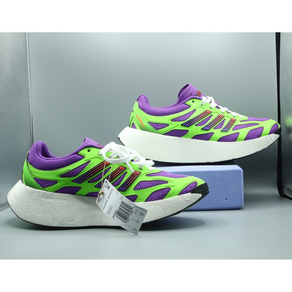 Adidas Adizero Aruku W Lucid Lime Court Purple Running Shoes JP5566 Womens 8.5 - Picture 2 of 10